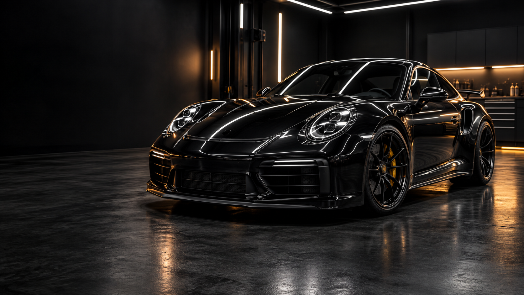 Ілюстративний автомобіль у темному студійному освітленні